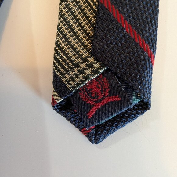 Vintage Tommy Hilfiger Blue, red and cream Striped Silk Tie - Made in USA - Picture 7 of 9